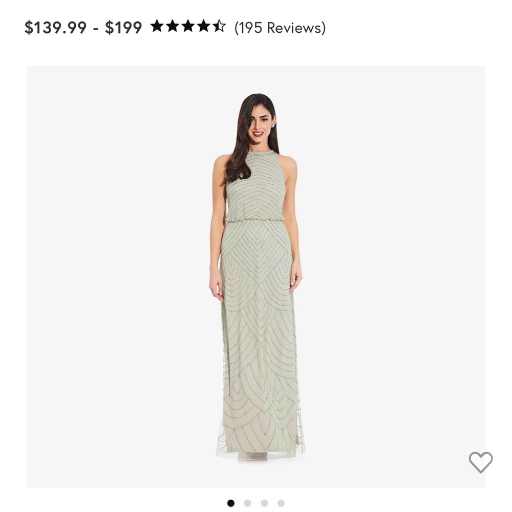 Adrianna Papell Beaded Bridesmaids Dress Green